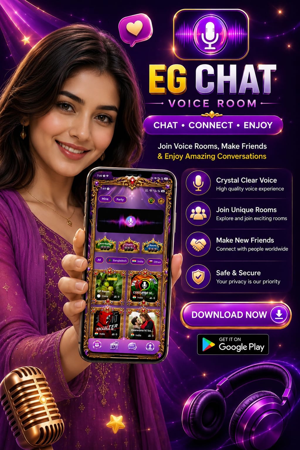 Eg Chat Voice Room App